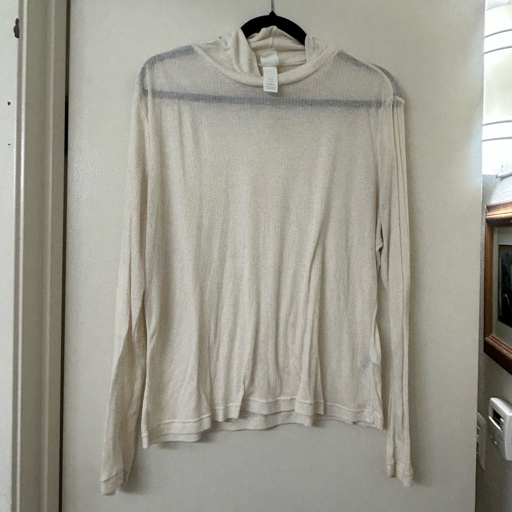 H&M Off-White Long Sleeve Top